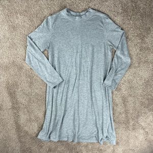 Grey Long Sleeve Flowy Dress